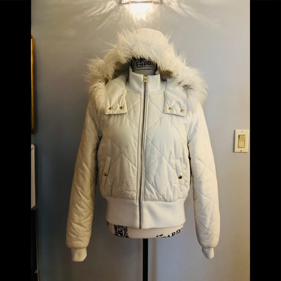 Super Cute White Bomber Jacket - Picture 1 of 7